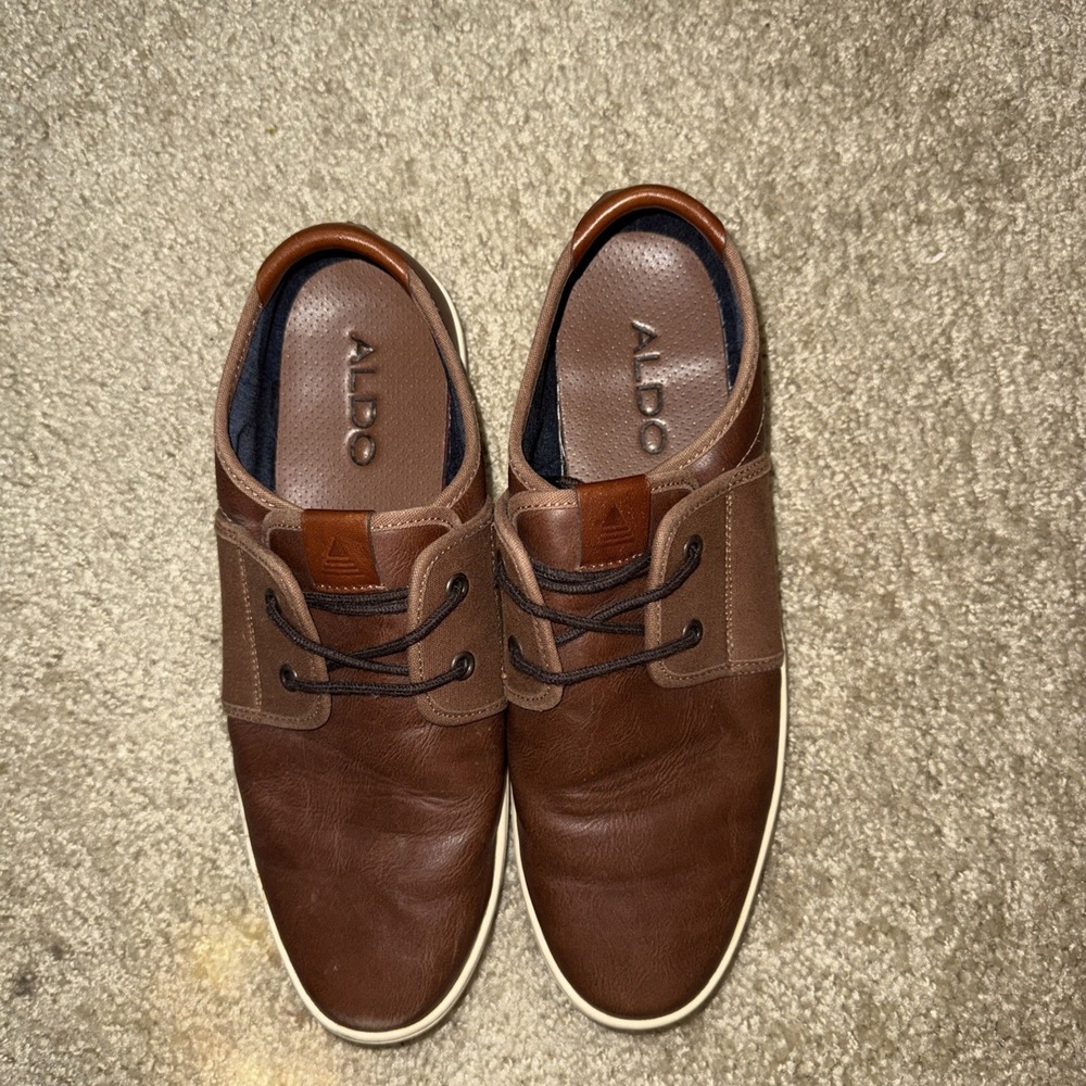 Aldo Mens Low Top Lace Up Casual in brown cognac size‎ 8